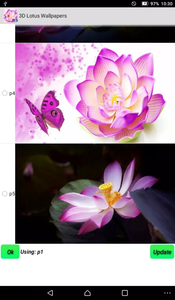 Tangkapan layar Lotus Live Wallpapers