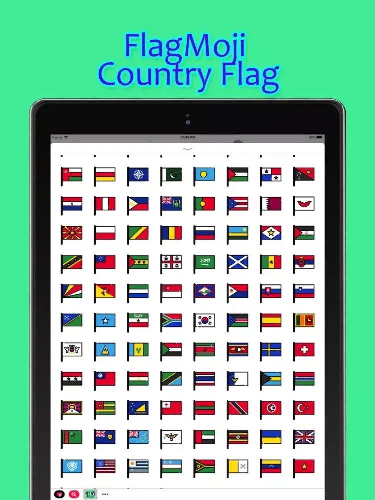 Capturas de tela do FlagMoji Country Flag iPad 