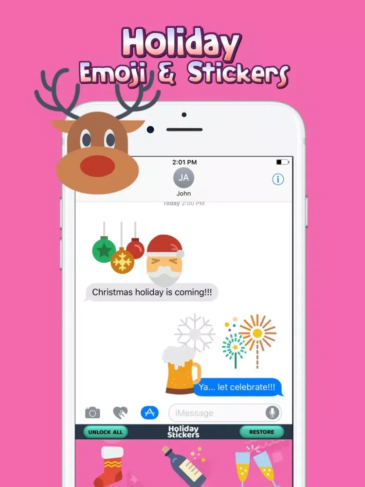 Holiday Emoji & Stickers iPad  スクリーンショット