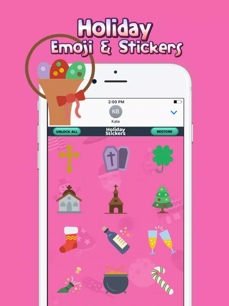 Holiday Emoji & Stickers iPad  スクリーンショット