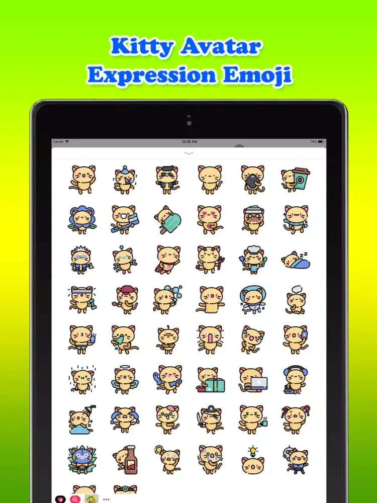 Kitty Avatar Expression Emoji iPad  스크린샷