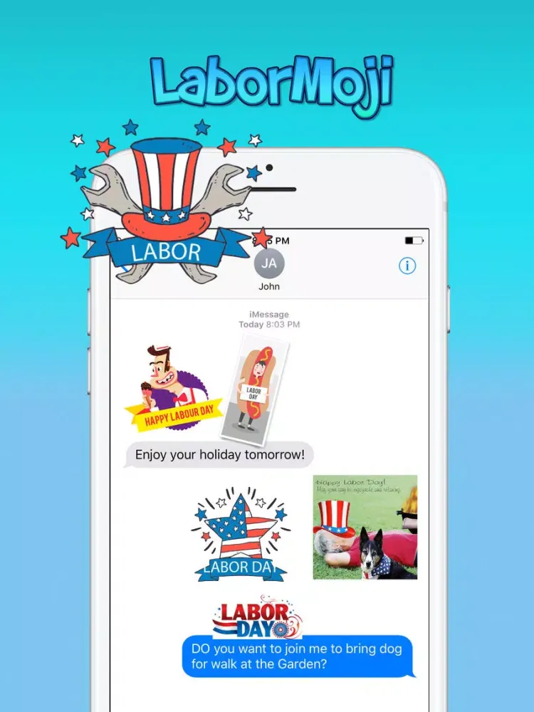 Screenshot di LaborMoji - Labor Day Stickers iPad 