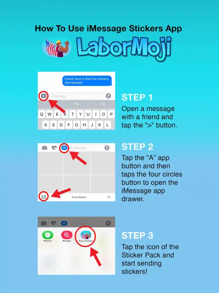 Screenshot di LaborMoji - Labor Day Stickers iPad 