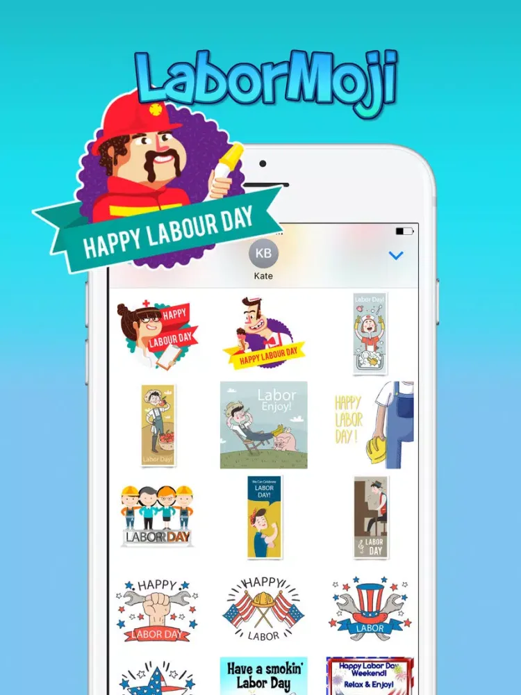 Screenshot di LaborMoji - Labor Day Stickers iPad 