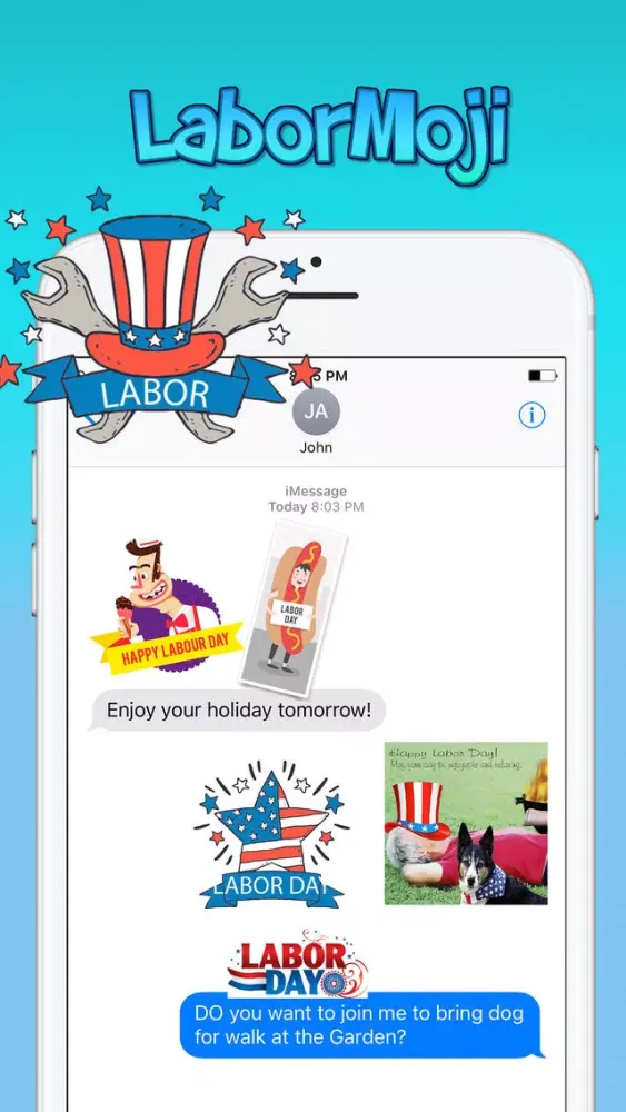 Screenshot di LaborMoji - Labor Day Stickers
