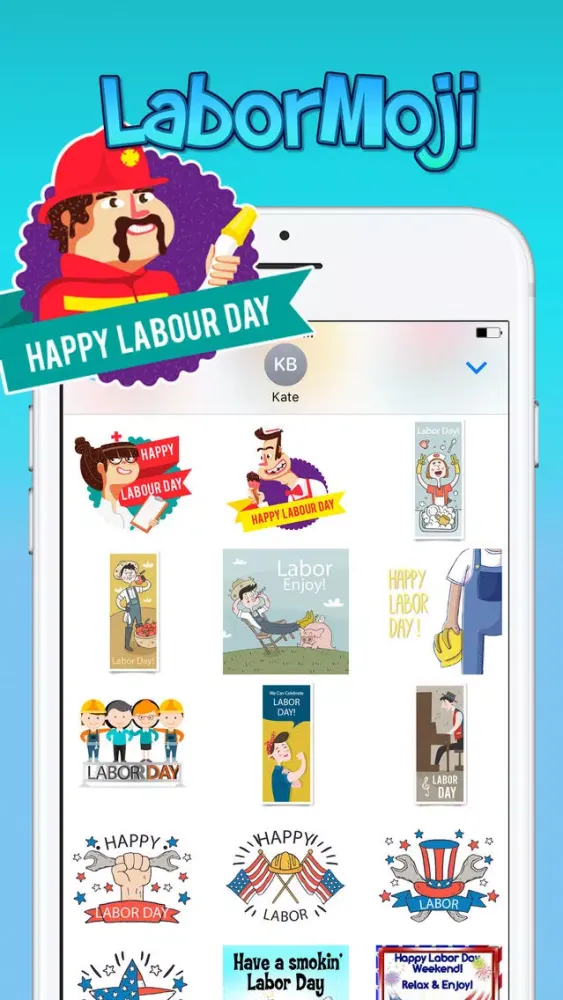 Screenshot di LaborMoji - Labor Day Stickers