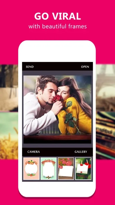 Capturas de tela do Love Selfie Frames + Editor