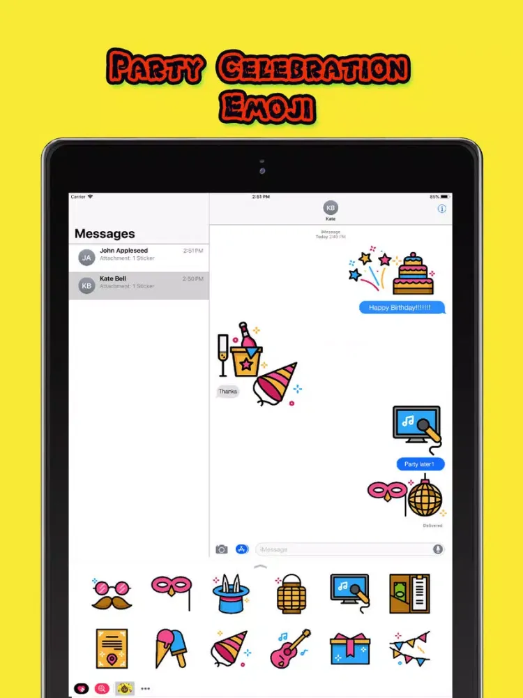 Скриншоты Party Celebration Emoji iPad 