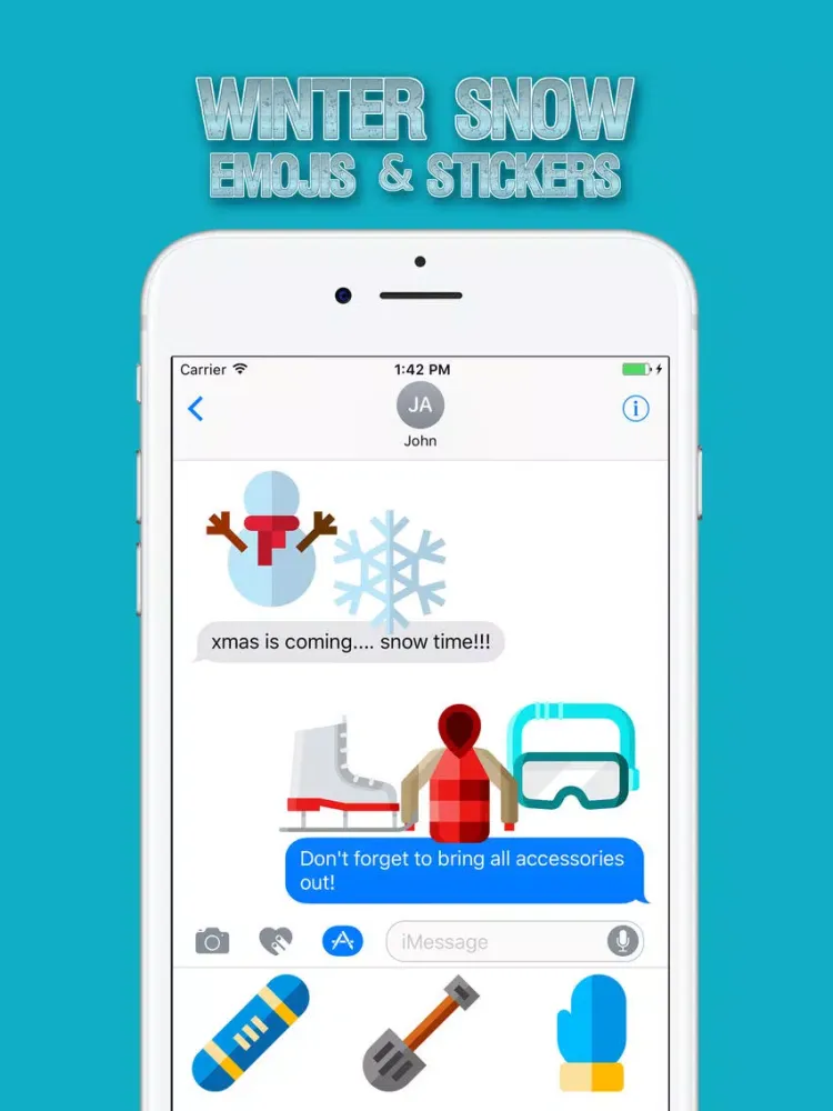 Winter Snow Emojis & Stickers iPad 应用截图
