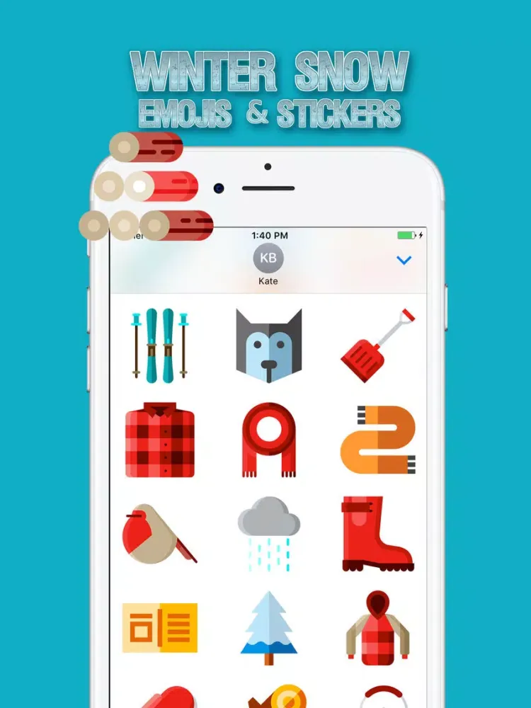 Winter Snow Emojis & Stickers iPad 应用截图