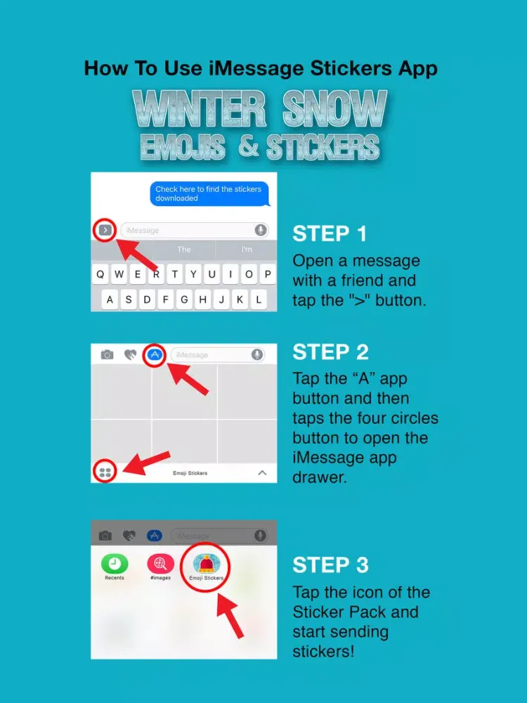 Winter Snow Emojis & Stickers iPad 应用截图