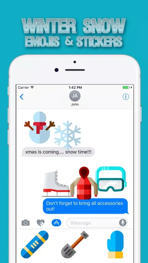 Winter Snow Emojis & Stickers应用截图