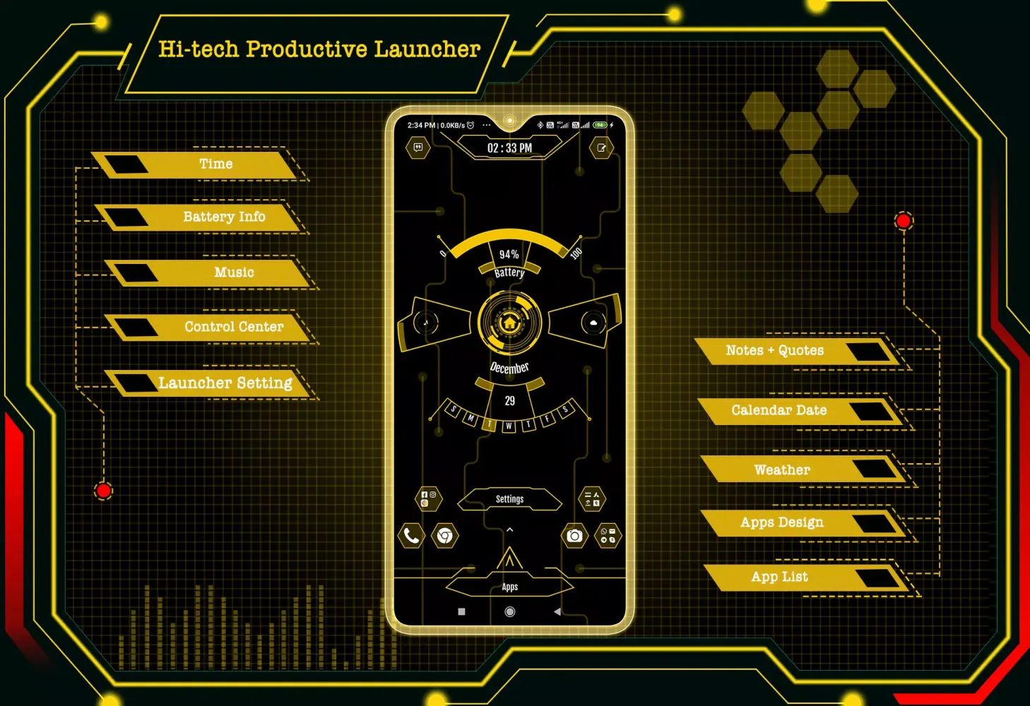 Hi-tech Productive Launcher 스크린샷