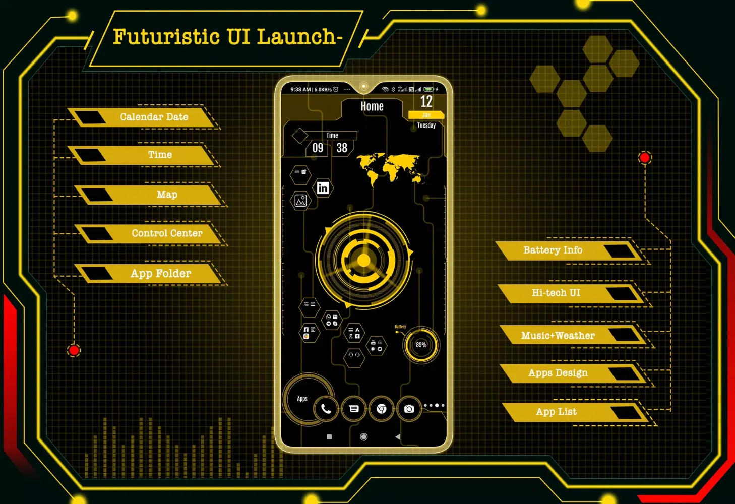 Futuristic UI Launcher Screenshots