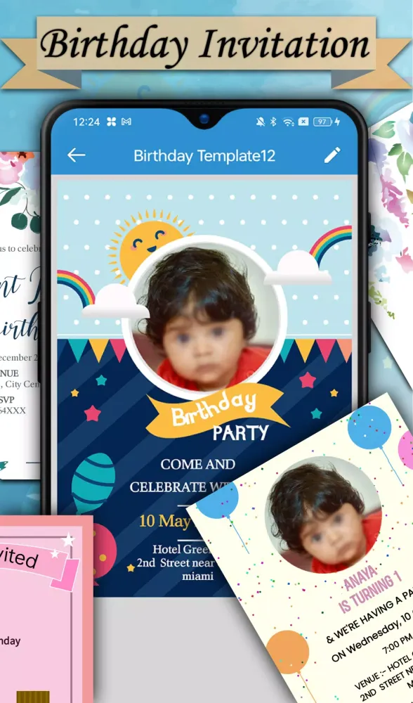 Capturas de pantalla de Invitation Card Maker -Parties
