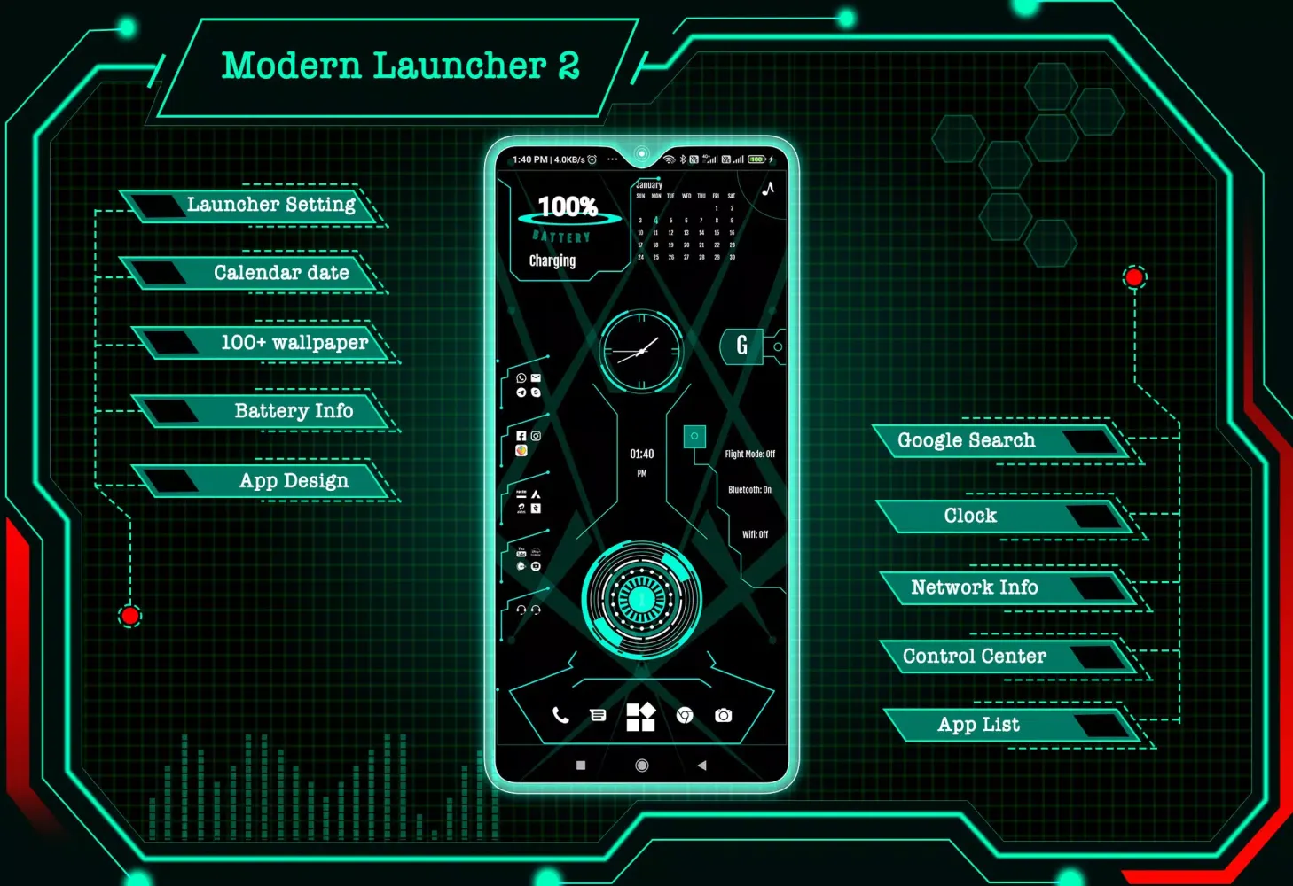 Modern Launcher 2 - AppLock Screenshots