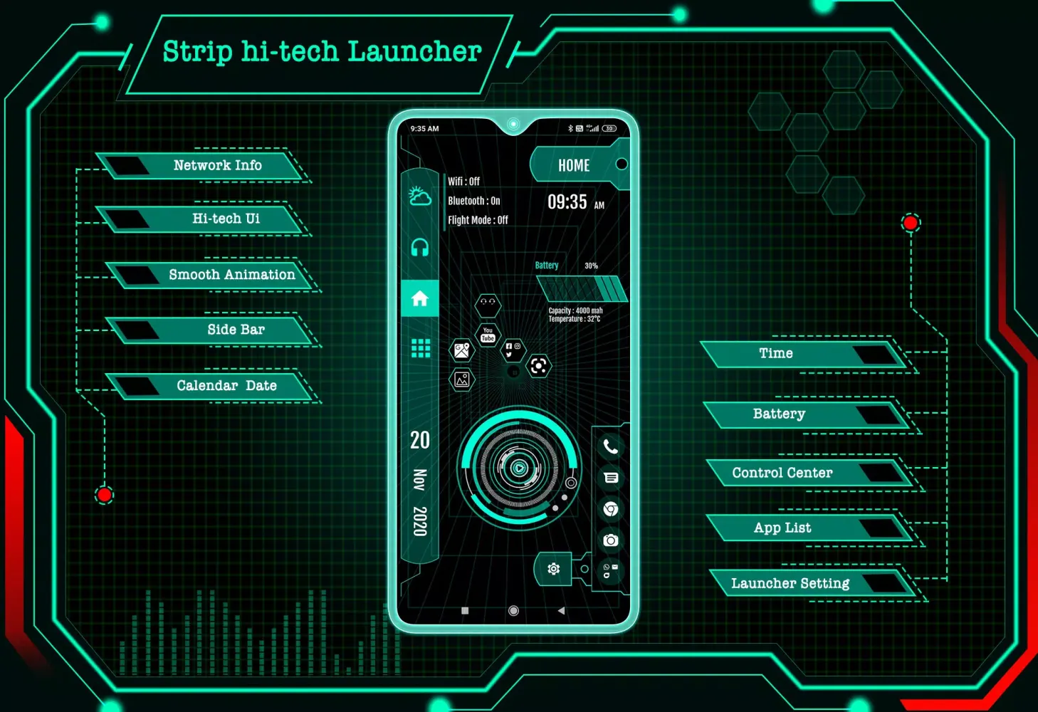 Tangkapan layar Strip Hi-tech Launcher 2023