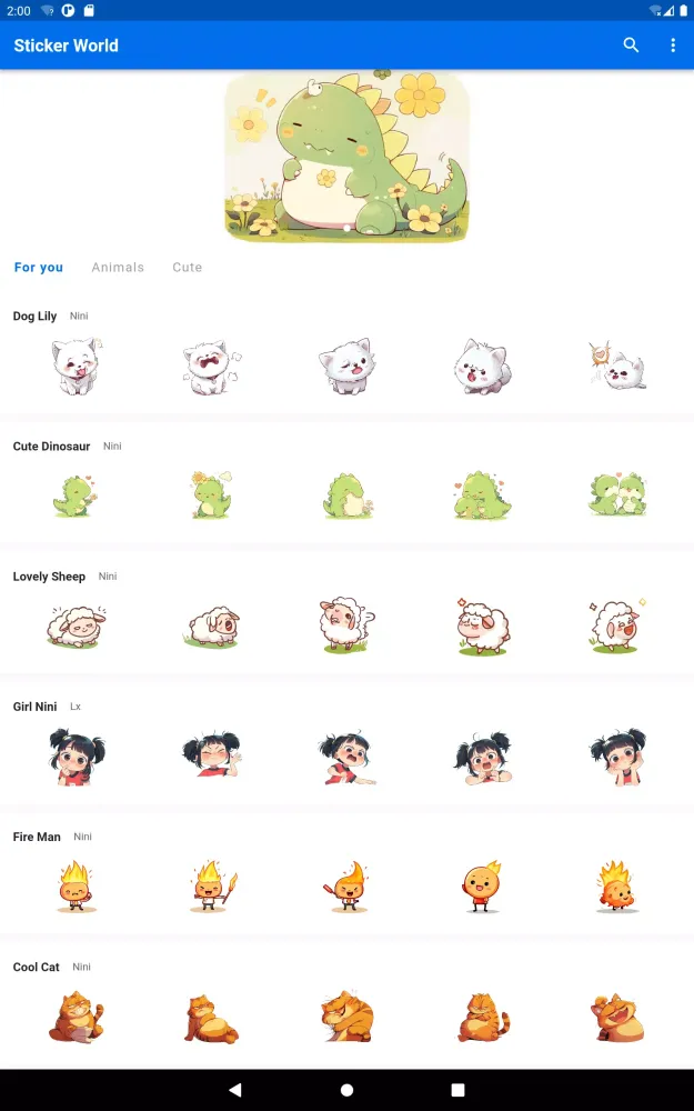 Zrzuty ekranu Sticker World-WASticker