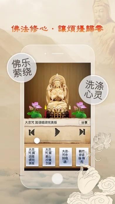 Captures d'écran de 观世音菩萨完整版-观音灵签占卜每日运势