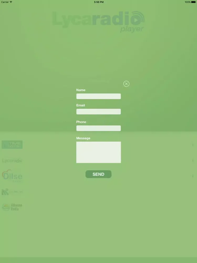 Capturas de tela do Lyca Radio Player iPad 