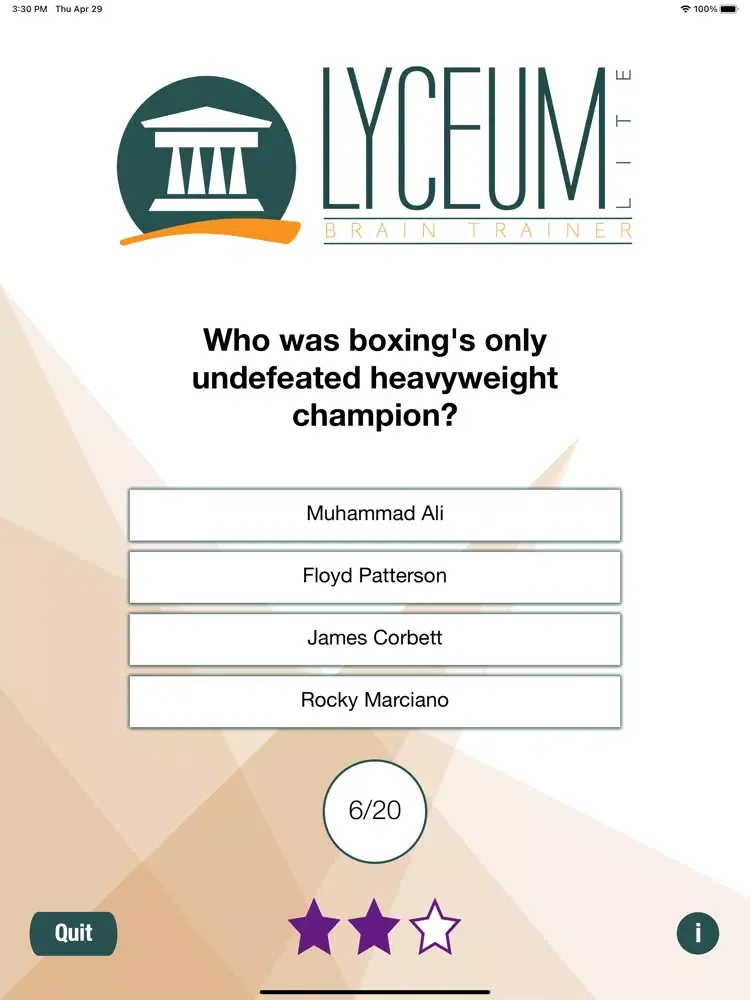 Lyceum Brain Trainer Lite iPad  سکرین شاٹس