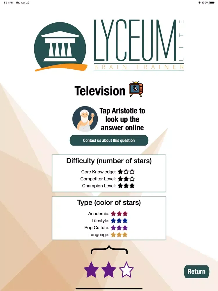 Lyceum Brain Trainer Lite iPad  سکرین شاٹس