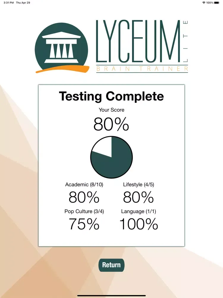 Lyceum Brain Trainer Lite iPad  سکرین شاٹس