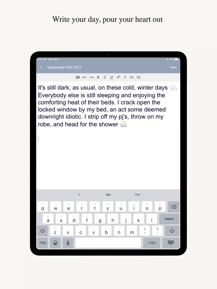 7day Journal iPad  Ekran Görüntüleri