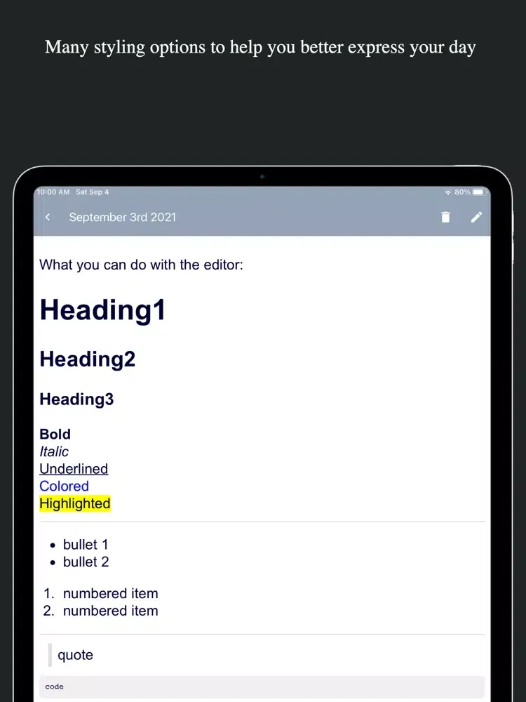 7day Journal iPad  Ekran Görüntüleri