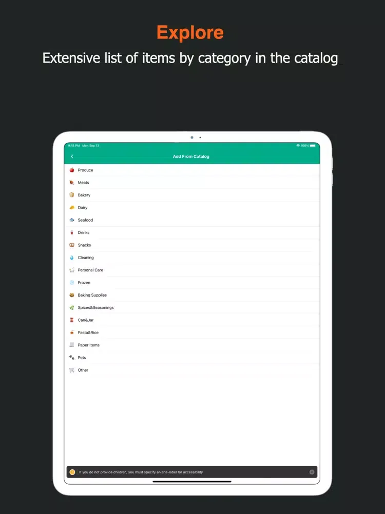 Capturas de pantalla de Listry - Grocery Shopping List iPad 