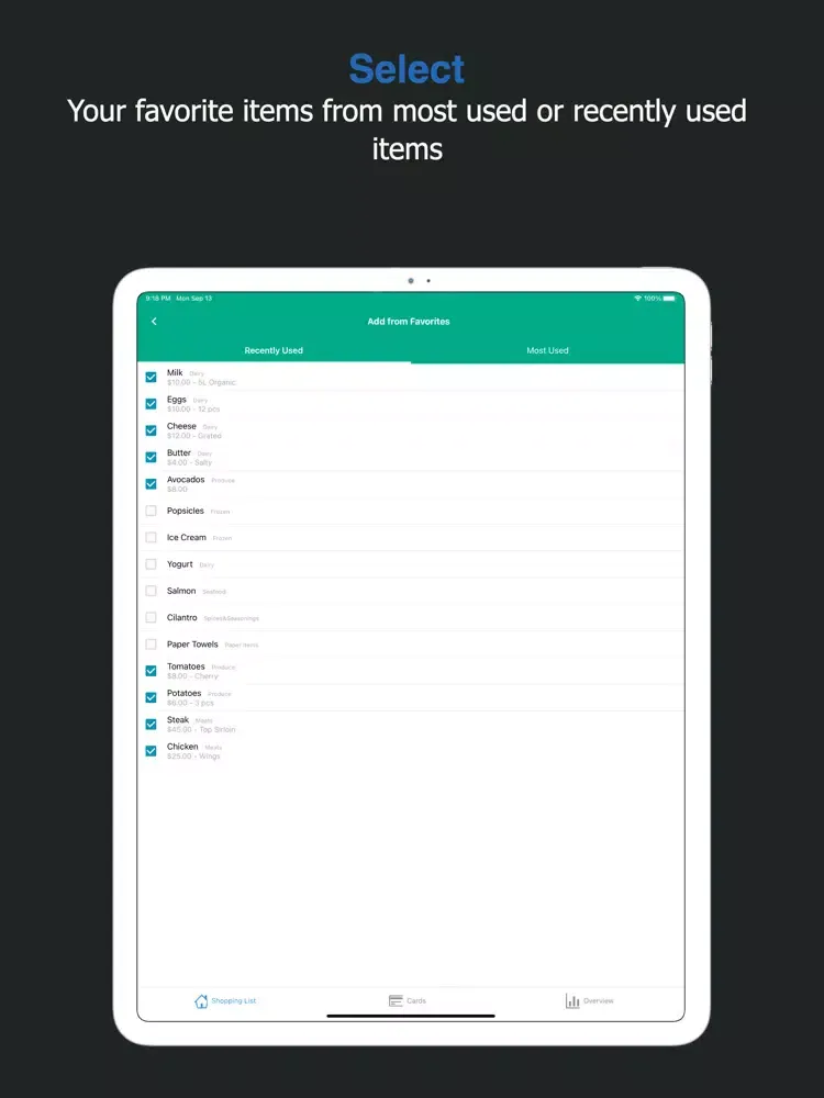 Capturas de pantalla de Listry - Grocery Shopping List iPad 