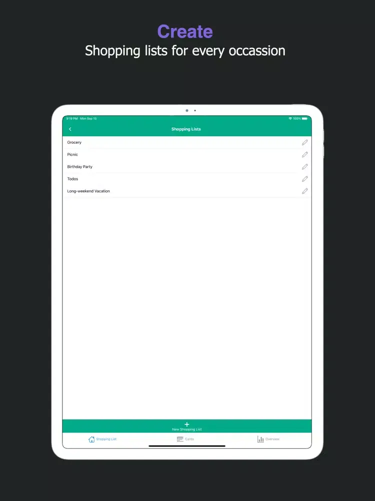 Capturas de pantalla de Listry - Grocery Shopping List iPad 