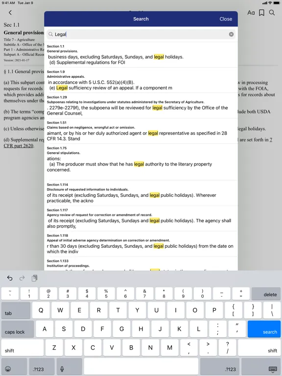 CFR 7 - Agriculture iPad 应用截图