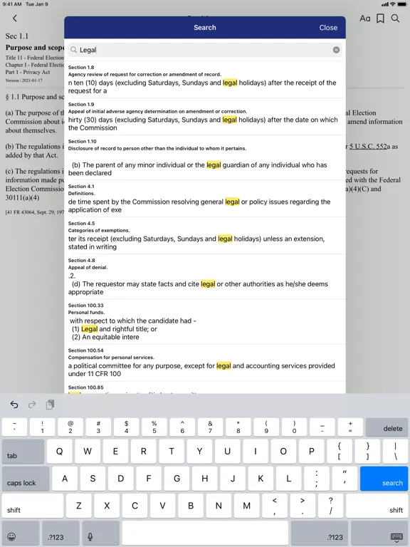 Captures d'écran de CFR 11 - Federal Elections iPad 