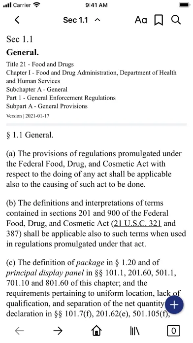 Capturas de pantalla de CFR 21 - Food And Drugs