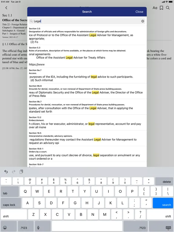 CFR 22 - Foreign Relations iPad  Ekran Görüntüleri