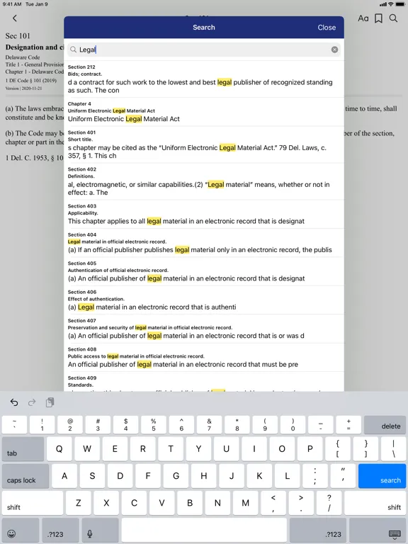 Capturas de tela do Delaware Code by PocketLaw iPad 