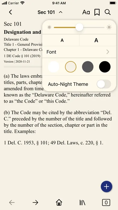 Capturas de tela do Delaware Code by PocketLaw