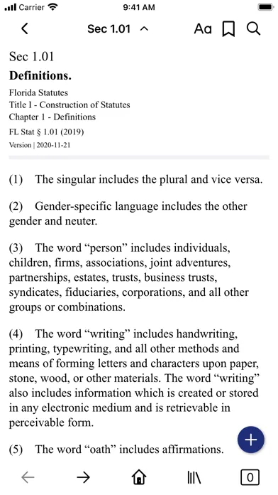 Tangkapan skrin Florida Statutes by PocketLaw