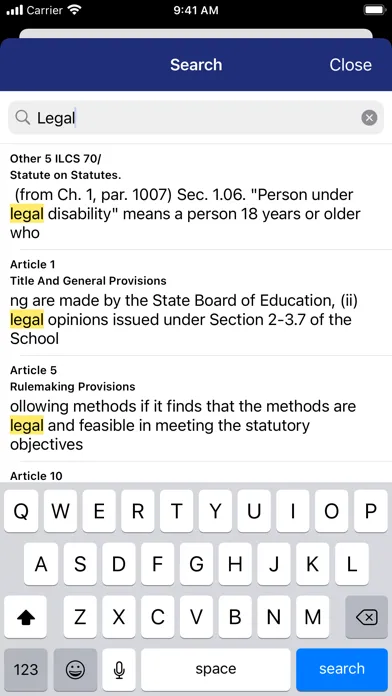 Capturas de pantalla de Illinois Compiled Statutes