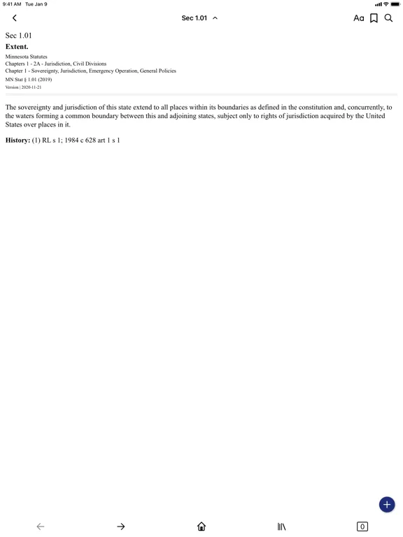 Capturas de pantalla de Minnesota Statutes PocketLaw iPad 
