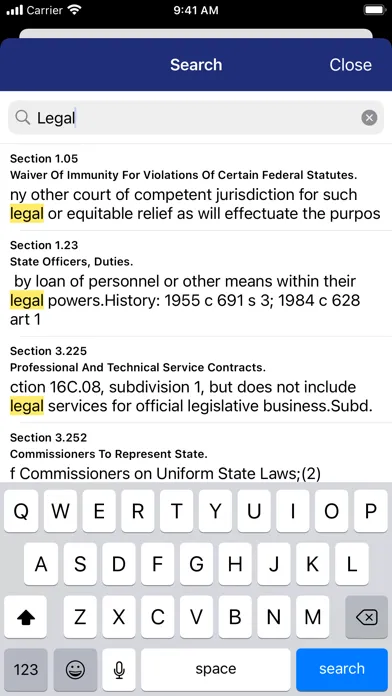 Capturas de pantalla de Minnesota Statutes PocketLaw