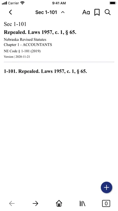 Captures d'écran de Nebraska Revised Statutes