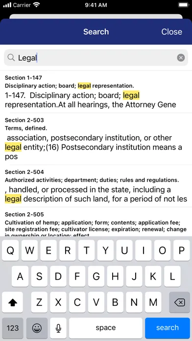 Captures d'écran de Nebraska Revised Statutes