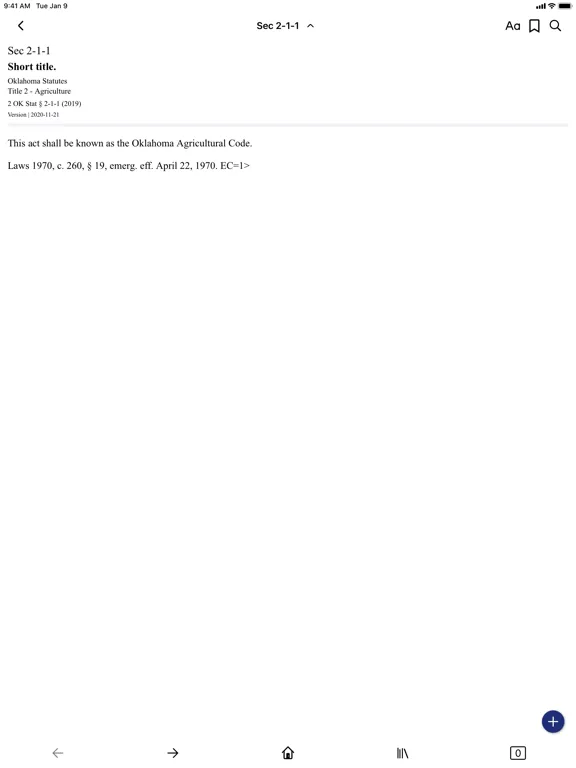 Ảnh chụp màn hình của Oklahoma Statutes by PocketLaw iPad 