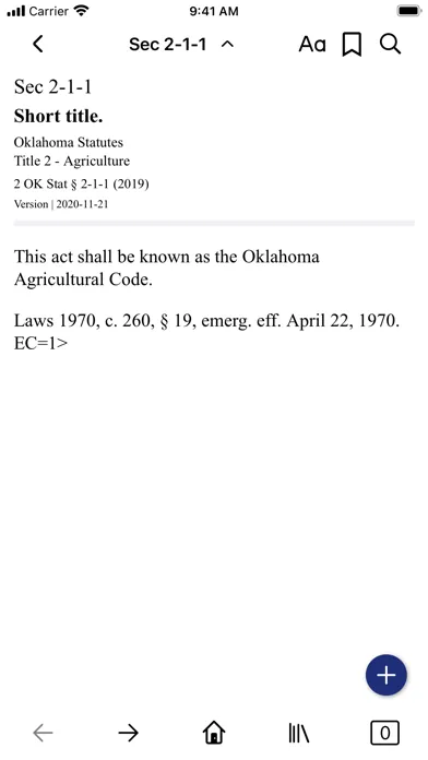 Ảnh chụp màn hình của Oklahoma Statutes by PocketLaw