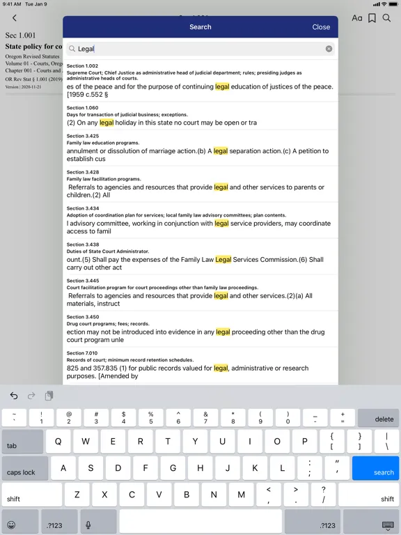 Oregon Revised Statutes iPad  स्क्रीनशॉट