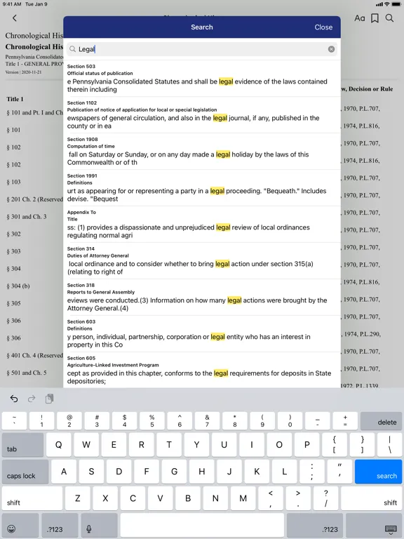 Pennsylvania Statutes Law iPad  Ekran Görüntüleri