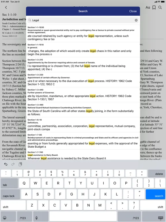South Carolina Code Of Laws iPad 应用截图