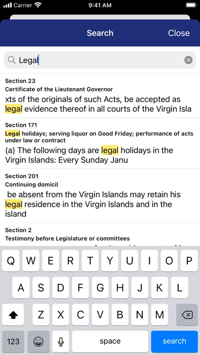 Capturas de pantalla de US Virgin Islands Code